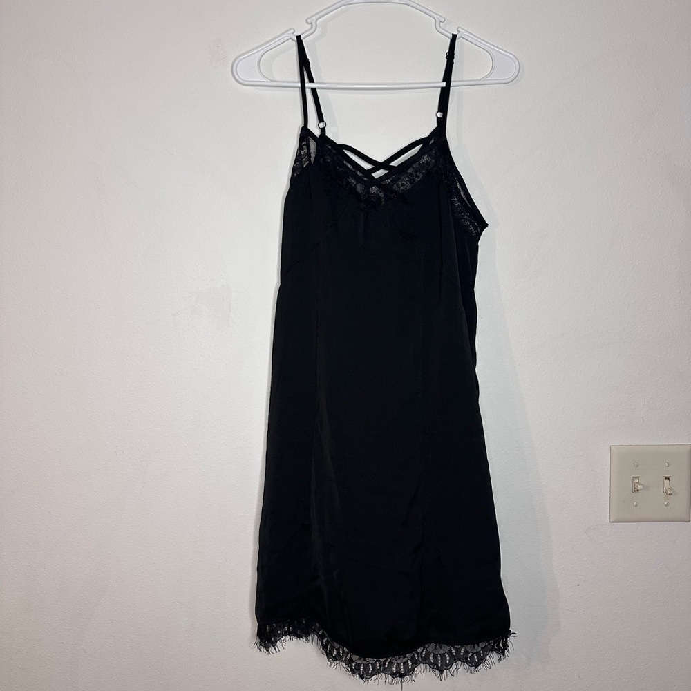Xhilaration Black Lace Detail Chemise